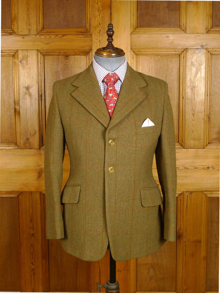 25/0913 immaculate lambourne phillips & piper brown wp check twill tweed jacket 37-38 short