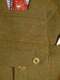 25/0913 immaculate lambourne phillips & piper brown wp check twill tweed jacket 37-38 short