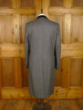 25/0926 immaculate vintage austin reed grey herringbone chesterfield coat w/ velvet collar 38-39 long