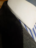 25/0927 vintage british grey herringbone d/b chesterfield overcoat w/ velvet collar 40 long