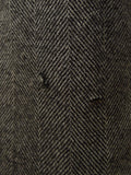 25/0927 vintage british grey herringbone d/b chesterfield overcoat w/ velvet collar 40 long