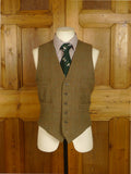 25/0921 vintage lovat green wp check tweed waistcoat & matching breeks 38 regular