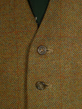 25/0921 vintage lovat green wp check tweed waistcoat & matching breeks 38 regular
