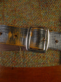 25/0921 vintage lovat green wp check tweed waistcoat & matching breeks 38 regular