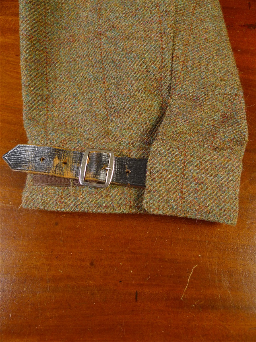 25/0921 vintage lovat green wp check tweed waistcoat & matching breeks 38 regular