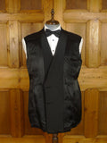 25/0932 near immaculate vintage savile row bespoke black barathea wool / grosgrain silk d/b dinner jacket 44 regular