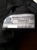 25/0932 near immaculate vintage savile row bespoke black barathea wool / grosgrain silk d/b dinner jacket 44 regular