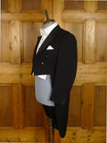 25/0933 immaculate vintage british handmade black wool evening tailcoat 38-39 short
