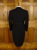 25/0933 immaculate vintage british handmade black wool evening tailcoat 38-39 short