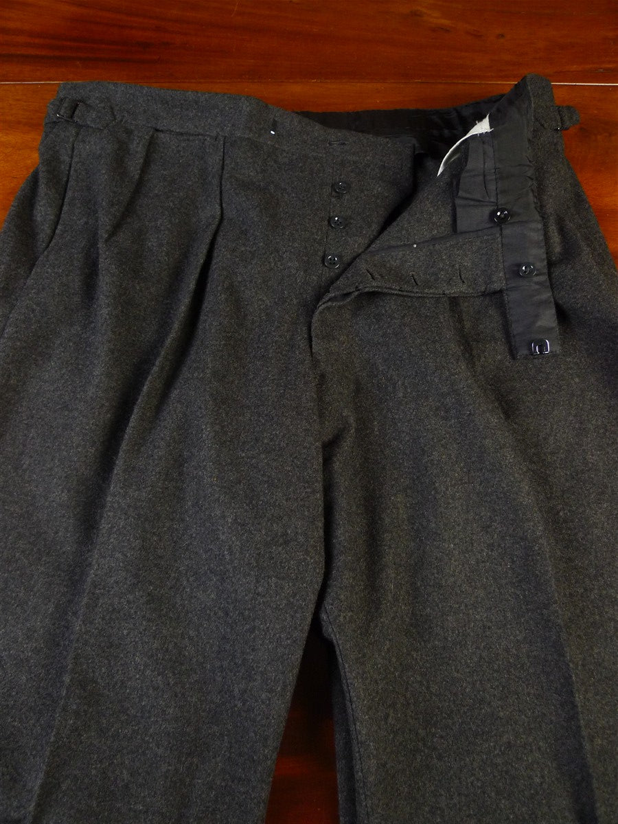 25/0939 immaculate 1990 anderson & sheppard savile row bespoke grey worsted flannel trouser 44