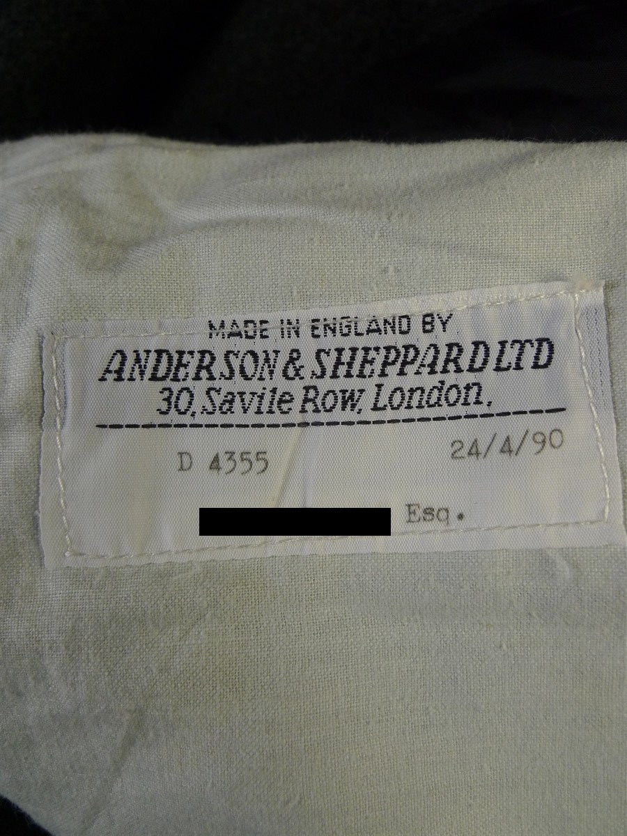 25/0939 immaculate 1990 anderson & sheppard savile row bespoke grey worsted flannel trouser 44