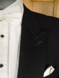 25/0967 immaculate vintage british black barathea wool evening tailcoat 44 short
