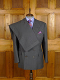 25/0929 immaculate vintage hayward savile row bespoke grey worsted d/b suit 45-46 short