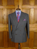25/0929 immaculate vintage hayward savile row bespoke grey worsted d/b suit 45-46 short