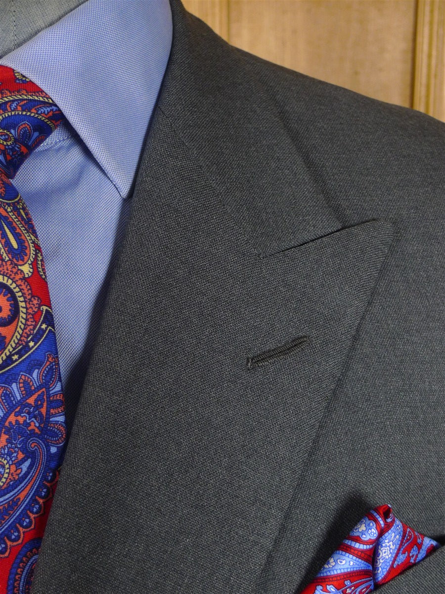 25/0929 immaculate vintage hayward savile row bespoke grey worsted d/b suit 45-46 short