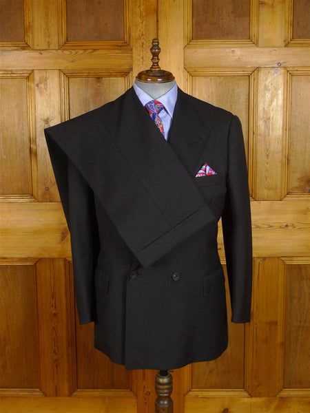 25/0928 immaculate vintage hayward savile row bespoke charcoal grey worsted d/b suit 43 short