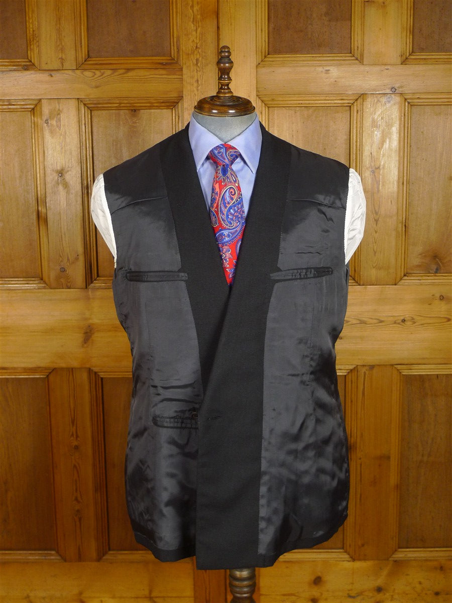 25/0928 immaculate vintage hayward savile row bespoke charcoal grey worsted d/b suit 43 short