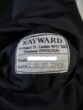 25/0928 immaculate vintage hayward savile row bespoke charcoal grey worsted d/b suit 43 short