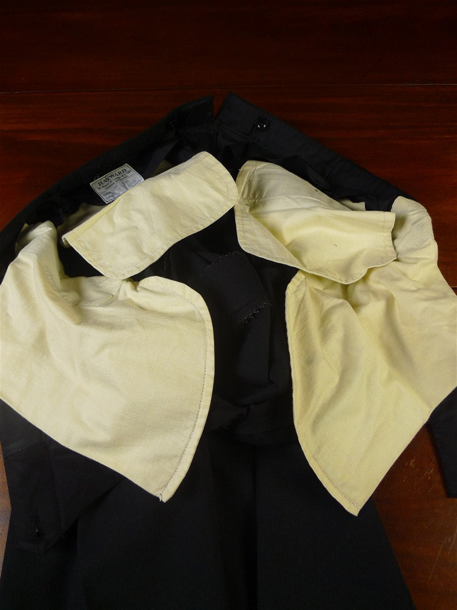 25/0928 immaculate vintage hayward savile row bespoke charcoal grey worsted d/b suit 43 short