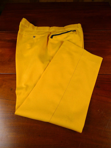 25/0941 wonderful vintage cyrilcastle savile row bespoke yellow gold mohair trouser w/ paisley linings 36-40