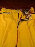 25/0941 wonderful vintage cyrilcastle savile row bespoke yellow gold mohair trouser w/ paisley linings 36-40