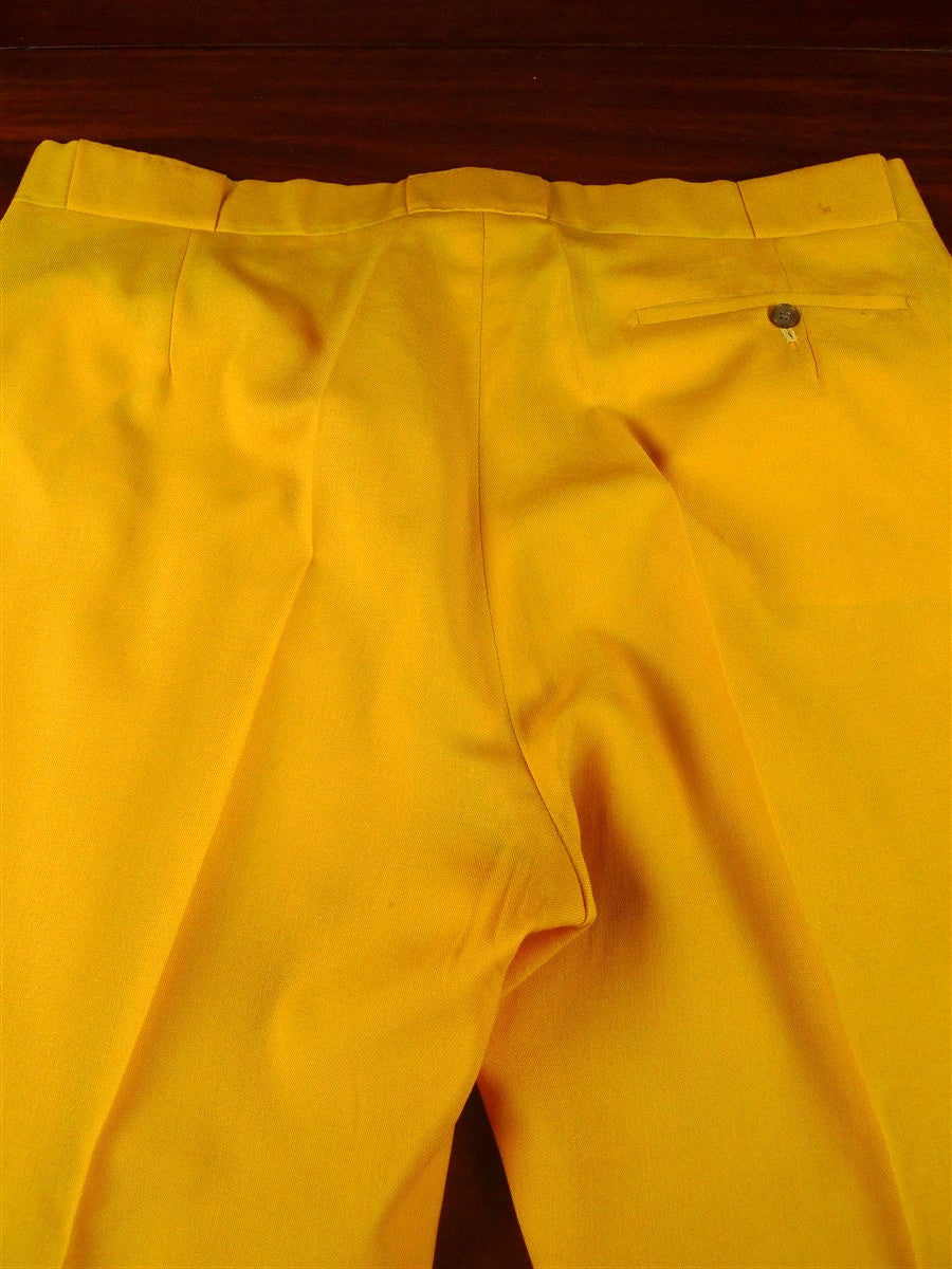25/0941 wonderful vintage cyrilcastle savile row bespoke yellow gold mohair trouser w/ paisley linings 36-40