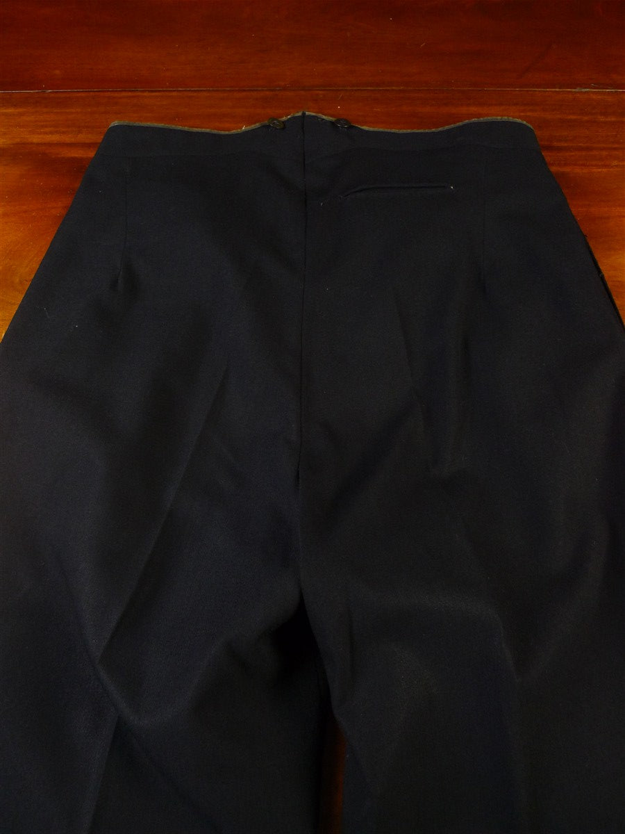 25/0942 genuine 1940s vintage black wool evening trouser for white tie tails 32