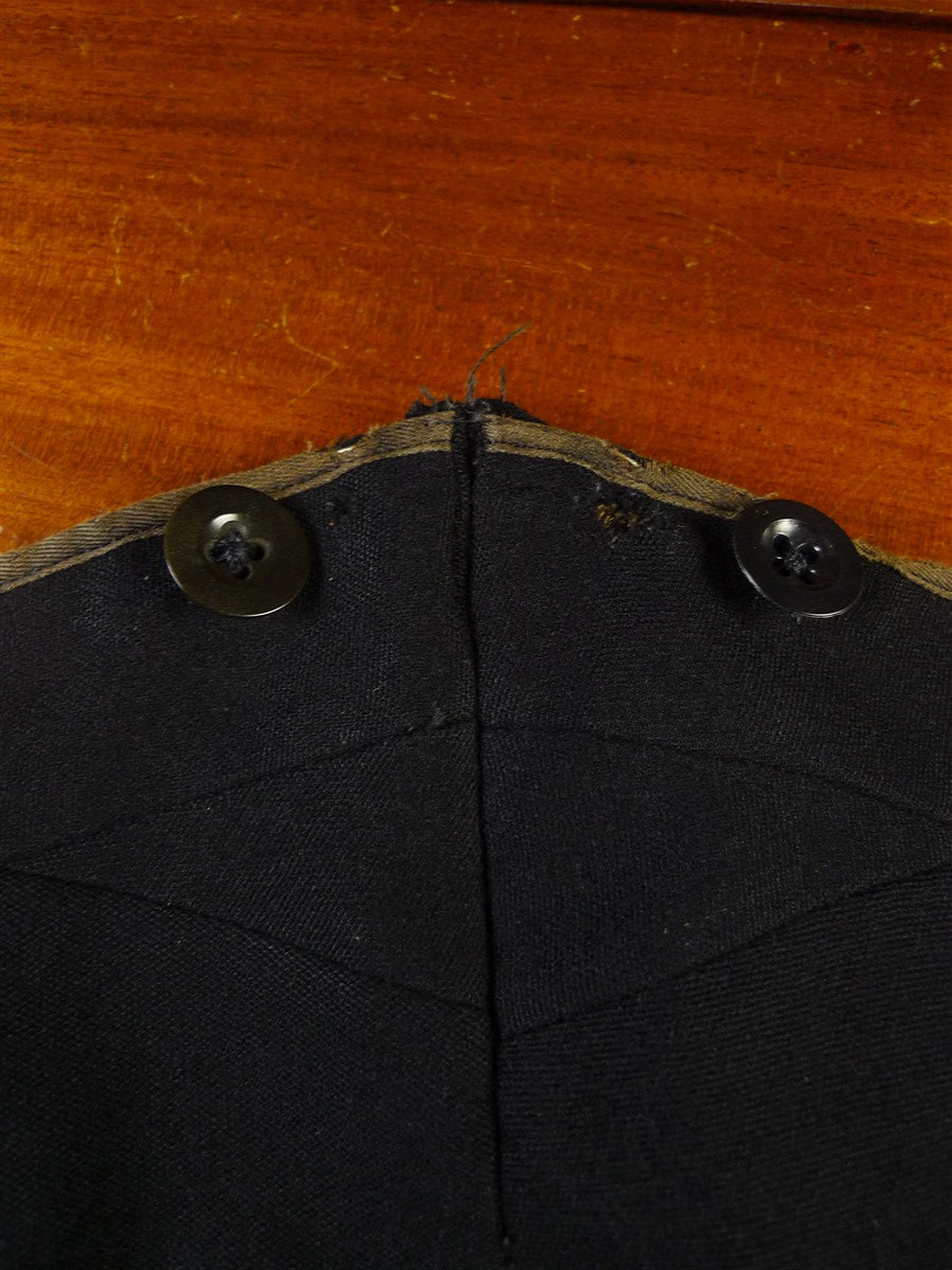 25/0942 genuine 1940s vintage black wool evening trouser for white tie tails 32