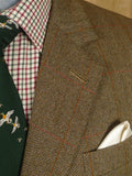 25/0981 immaculate john n kent savile row bespoke brown / red wp check tweed suit 39 short to regular