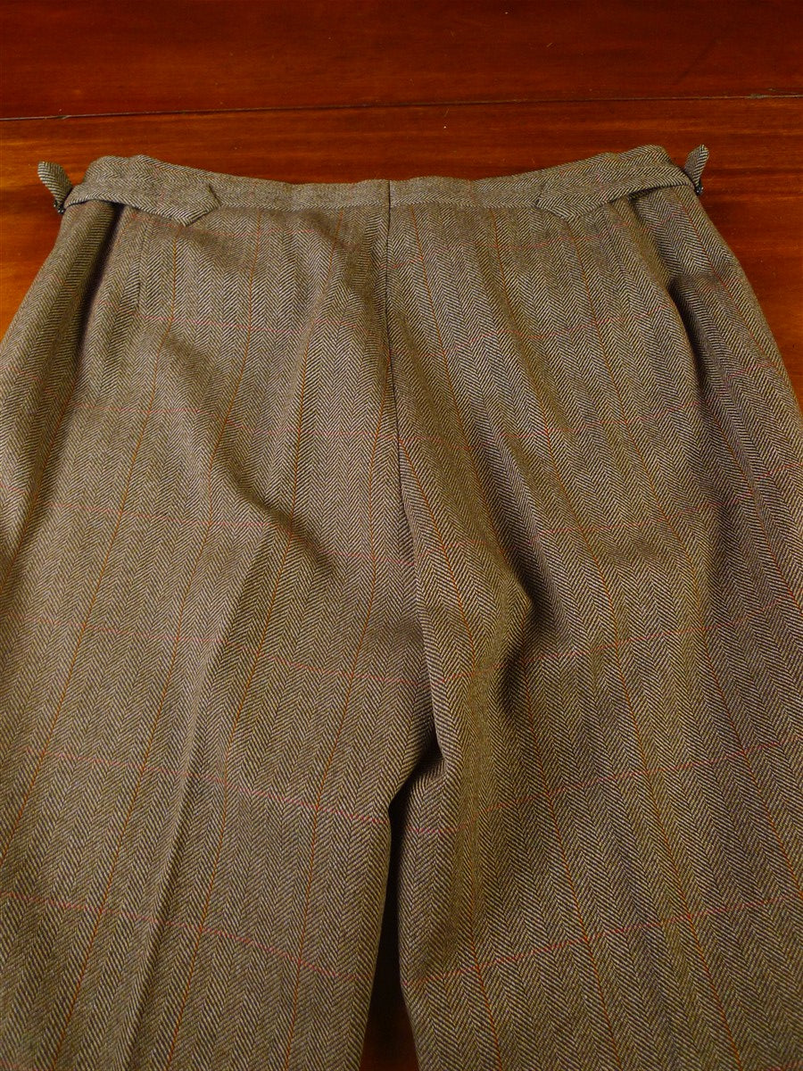25/0981 immaculate john n kent savile row bespoke brown / red wp check tweed suit 39 short to regular