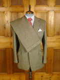 25/0979 beautiful vintage 1980 henry poole savile row bespoke green / amber wp check 3-piece tweed suit 39 regular