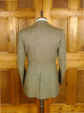 25/0979 beautiful vintage 1980 henry poole savile row bespoke green / amber wp check 3-piece tweed suit 39 regular