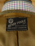 25/0979 beautiful vintage 1980 henry poole savile row bespoke green / amber wp check 3-piece tweed suit 39 regular