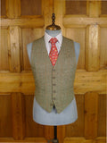 25/0979 beautiful vintage 1980 henry poole savile row bespoke green / amber wp check 3-piece tweed suit 39 regular