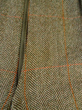 25/0979 beautiful vintage 1980 henry poole savile row bespoke green / amber wp check 3-piece tweed suit 39 regular