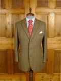 25/0965 superb 1990 vintage henry poole savile row bespoke gun check tweed sports jacket 40 regular