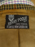 25/0965 superb 1990 vintage henry poole savile row bespoke gun check tweed sports jacket 40 regular