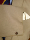 25/0966 vintage airey & wheeler piccadilly tropical weight beige wool flax mix travel blazer 39 long