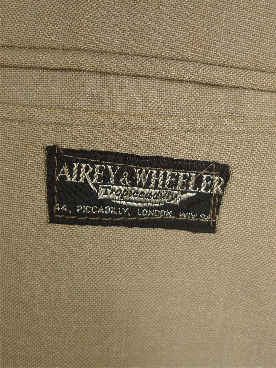 25/0966 vintage airey & wheeler piccadilly tropical weight beige wool flax mix travel blazer 39 long