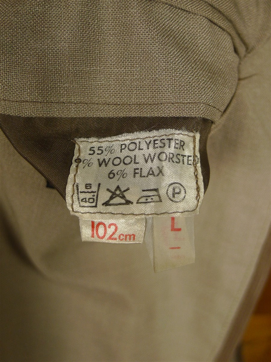 25/0966 vintage airey & wheeler piccadilly tropical weight beige wool flax mix travel blazer 39 long