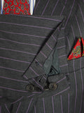 25/0976 near immaculate 2006 dege & skinner savile row bespoke grey / lilac pin-stripe worsted suit 46 regular to long