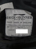 25/0976 near immaculate 2006 dege & skinner savile row bespoke grey / lilac pin-stripe worsted suit 46 regular to long
