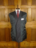 25/0976 near immaculate 2006 dege & skinner savile row bespoke grey / lilac pin-stripe worsted suit 46 regular to long
