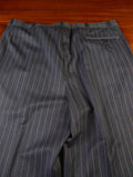 25/0976 near immaculate 2006 dege & skinner savile row bespoke grey / lilac pin-stripe worsted suit 46 regular to long