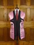 25/0975 new w/tags crombie super 120s black / brown & white pin-stripe wool & cashmere suit 39-40 long
