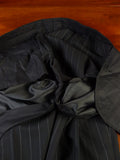 25/0975 new w/tags crombie super 120s black / brown & white pin-stripe wool & cashmere suit 39-40 long