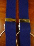 26/0002 immaculate quality british navy blue boxcloth braces w/ white leather ends multifit