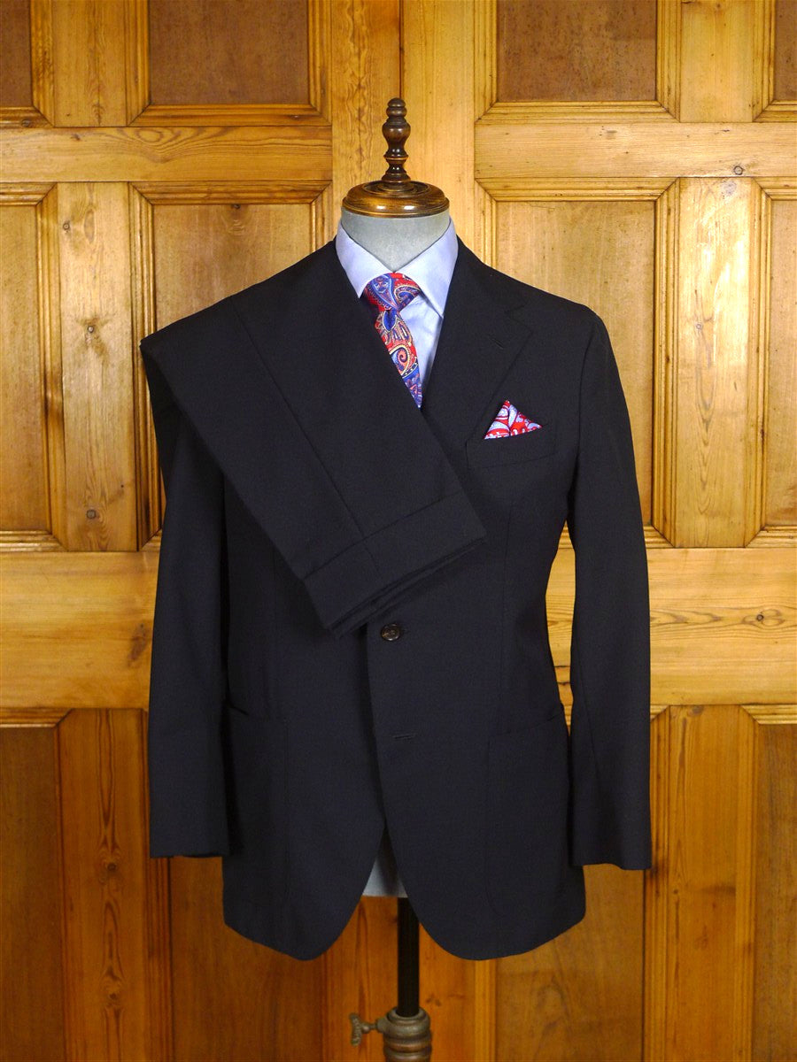 25/0974 immaculate vintage italian handmade dark blue mohair suit 39 regular