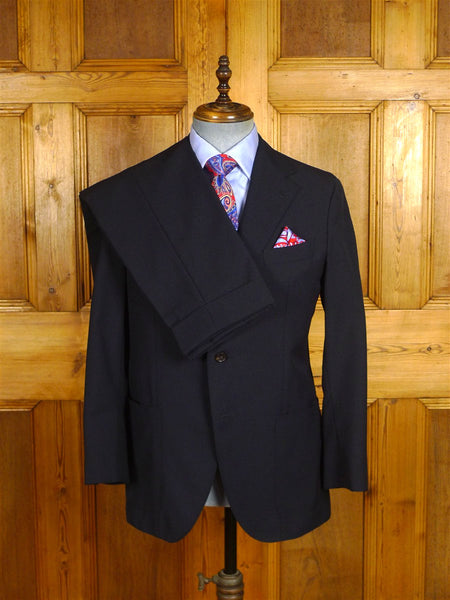25/0974 immaculate vintage italian handmade dark blue mohair suit 39 regular