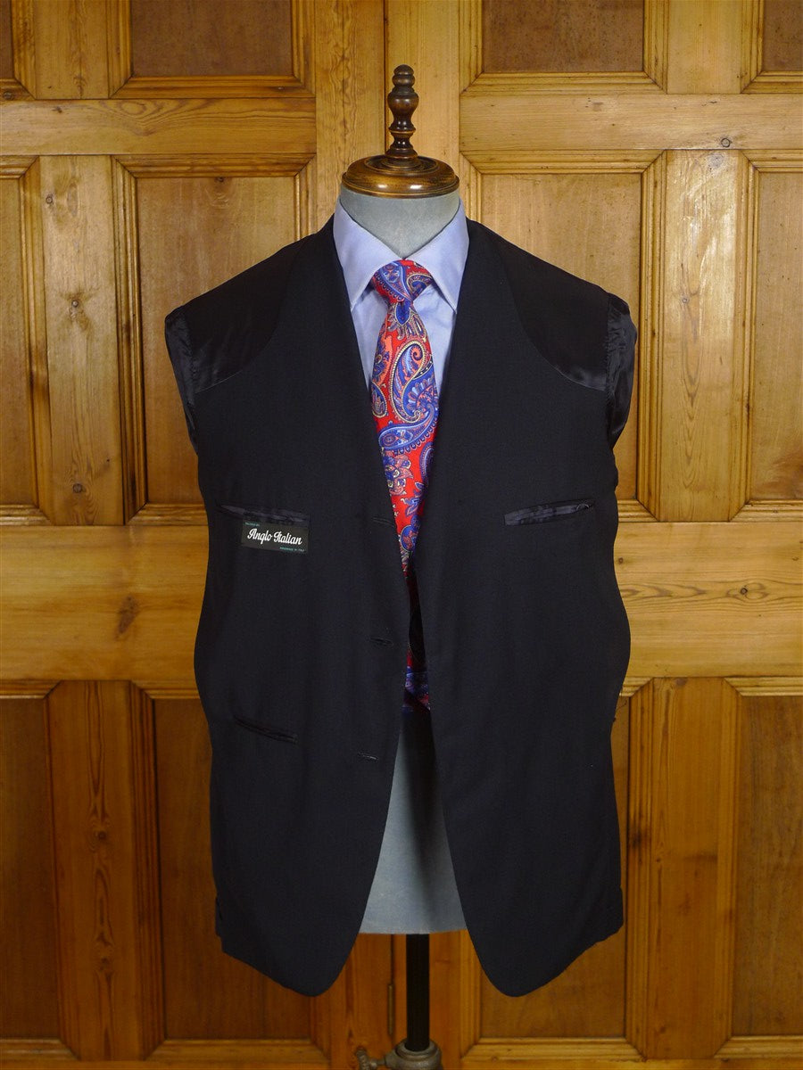 25/0974 immaculate vintage italian handmade dark blue mohair suit 39 regular